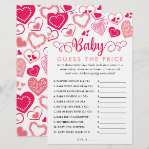 "Baby Love" Valentine's Day Baby Shower Price Game