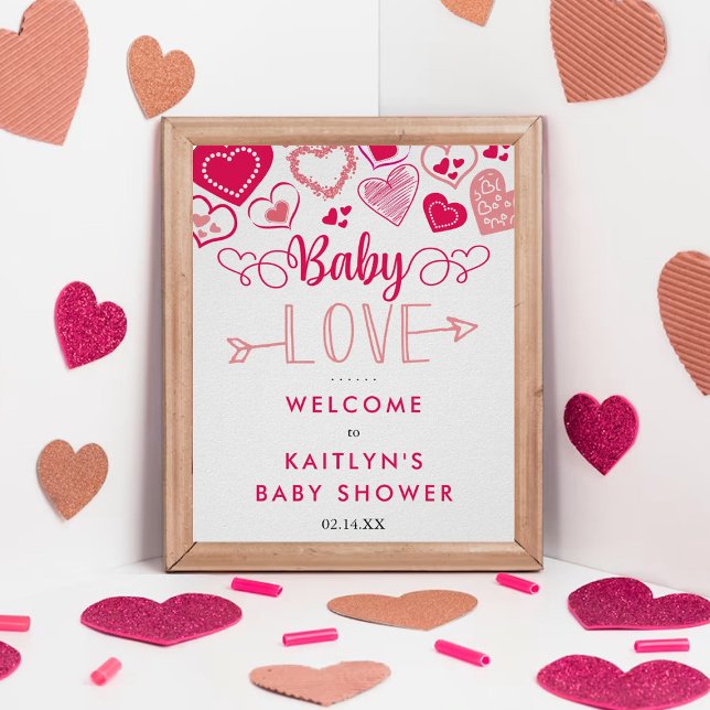 "Baby Love" Valentine's Day Baby Shower Welcome Poster (Creator Uploaded)