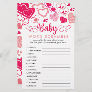 "Baby Love" Valentine's Day Baby Shower Word Game