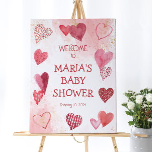 Baby Love Valentine's Theme Baby Shower Sign