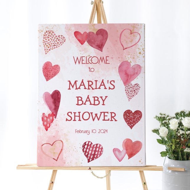 Baby Love Valentine's Theme Baby Shower Sign (Creator Uploaded)