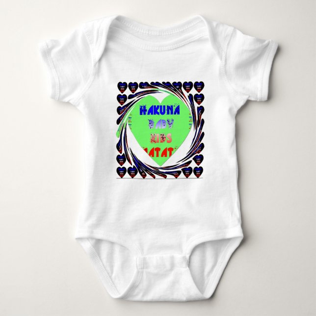 Baby Luminous Hearts Hakuna Matata Baby Kid Design Baby Bodysuit (Front)