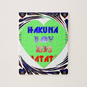 Baby Luminous Hearts Hakuna Matata Baby Kid Design Jigsaw Puzzle
