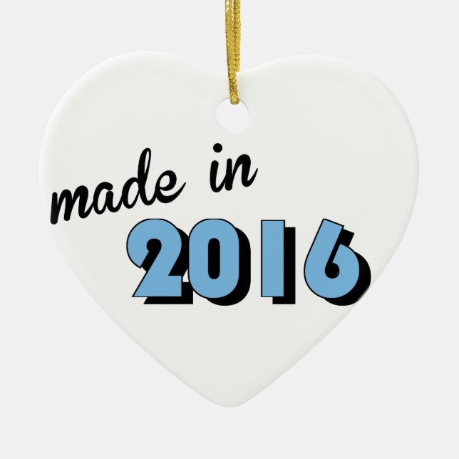 Baby Made In 2016 Blue Ceramic Ornament (Front)