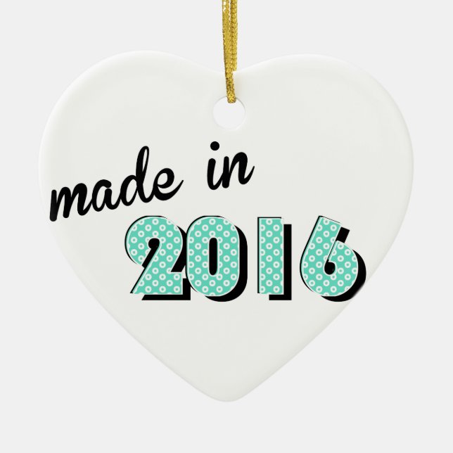 Baby Made In 2016 Ceramic Tree Decoration (Front)