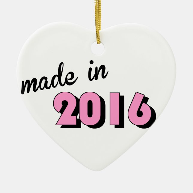 Baby Made In 2016 Pink Ceramic Ornament (Front)