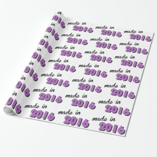 Baby Made In 2016 Purple Wrapping Paper