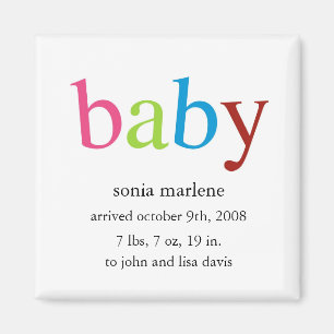 Baby Magnet Announcement
