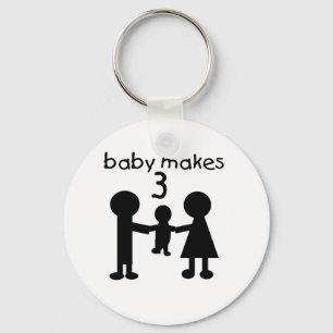 Baby Makes 3 Key Ring