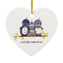 Baby Makes Three - Customisable Ornament