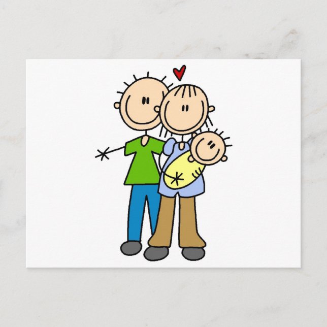 Baby Makes Three T-shirts and Gifts Postcard (Front)