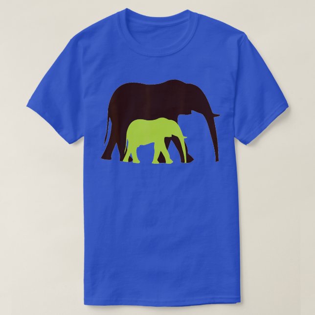 Baby Mama Elephant Wildlife Safari Jungle Zoo T-Shirt (Design Front)