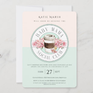 Baby Mama Social Club - Teal Baby Shower Invitation