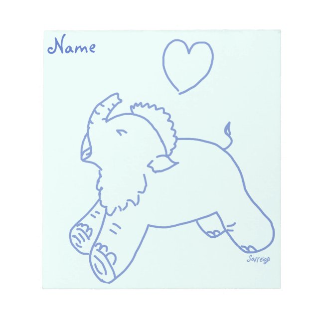 Baby mammoth yawning notepad (Front)
