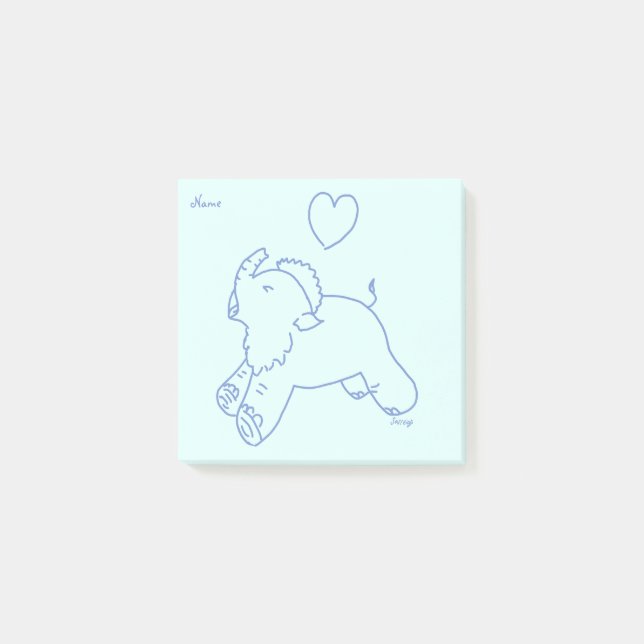Baby mammoth yawning post-it notes (Front)