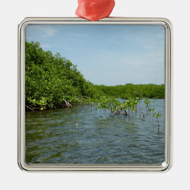 Baby Mangrove Trees in the Caribbean  Metal Tree Decoration (Front)