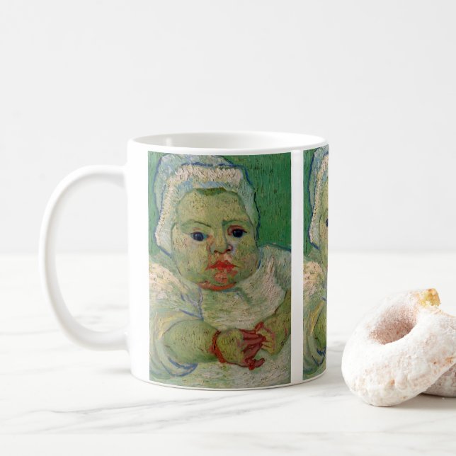 Baby Marcelle Roulin by Vincent van Gogh Coffee Mug (With Donut)