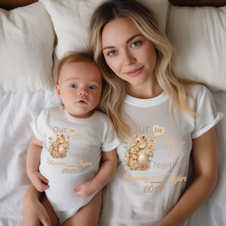 Baby Matching Lion Our First Mother's day Together Bodysuit