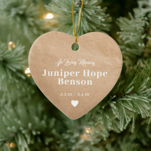 Baby Memorial Kraft Paper Full Photo Ceramic Ornament
