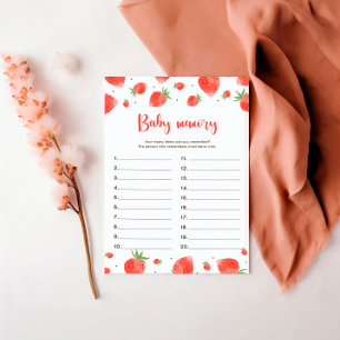 Baby Memory Game Card, Berry Sweet Baby Shower Invitation