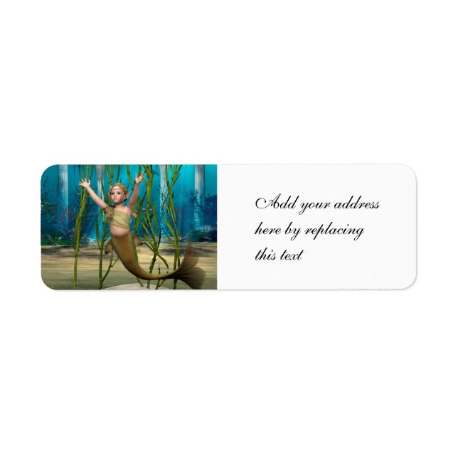 Baby Mermaid Return Address Label (Front)