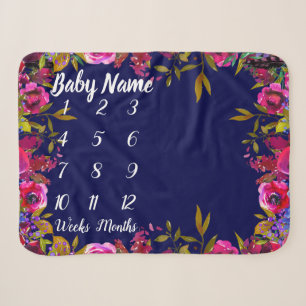 Baby Milestone Blanket Personalised Baby Girl Gift