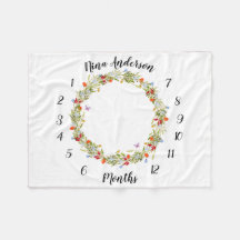 baby milestone with field flowers and butterflies