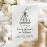 Baby Milk Bottle Champagne tower Funny Baby Shower Invitation<br><div class="desc">A playful Baby Shower invitation featuring a charming line art illustration of a milk bottle pouring a delicate stream into a champagne tower, topped with a sweet coquette bow. This whimsical design blends “Happy Hour Baby Sprinkle” vibes with “Bubbly and Baby” celebration energy — perfect for a modern Sip and...</div>