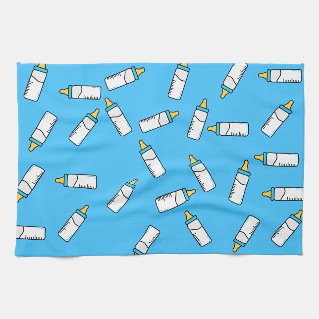Baby milk bottle pattern tea towel (Horizontal)