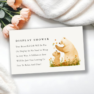 Baby Mom Bear Neutal Baby Shower Display Shower Enclosure Card