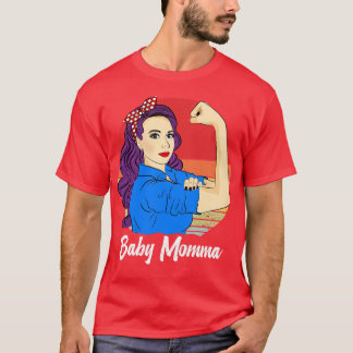 Baby Momma Vintage Retro Sunset Mothers Day T-Shirt