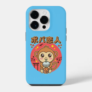 Baby Monkey Boba Tea Cute Kawaii Iced Tea Lover iPhone 14 Pro Case