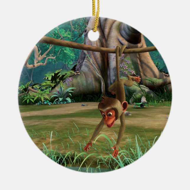 Baby Monkey Ceramic Tree Decoration (Front)