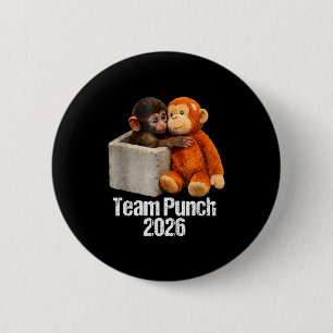 Baby monkey cute monkey team punch 2026 zoo 6 cm round badge