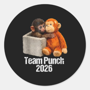Baby monkey cute monkey team punch 2026 zoo classic round sticker