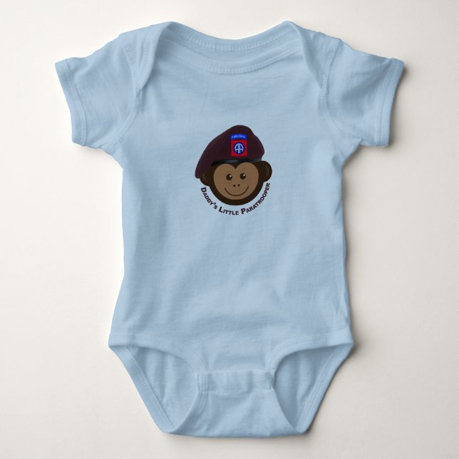 Baby Monkey “Daddy’s Little Paratrooper” Bodysuit (Front)