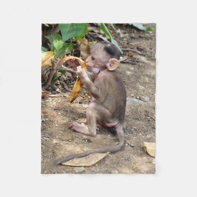 Baby Monkey Fleece Blanket (Front)