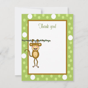 "Baby Monkey" Hanging Around Thank you note Note Card