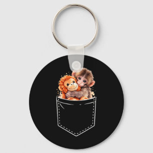 Baby Monkey Punch and Ora-Mama cket Funny Men Key Ring