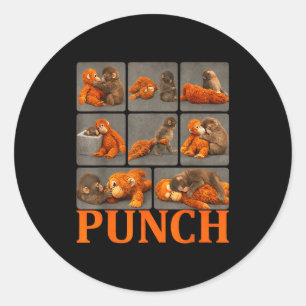 Baby monkey punch  classic round sticker