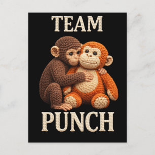 Baby Monkey Punch Crochet Pattern Cute Amigurumi Postcard