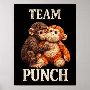 Baby Monkey Punch Crochet Pattern Cute Amigurumi Poster