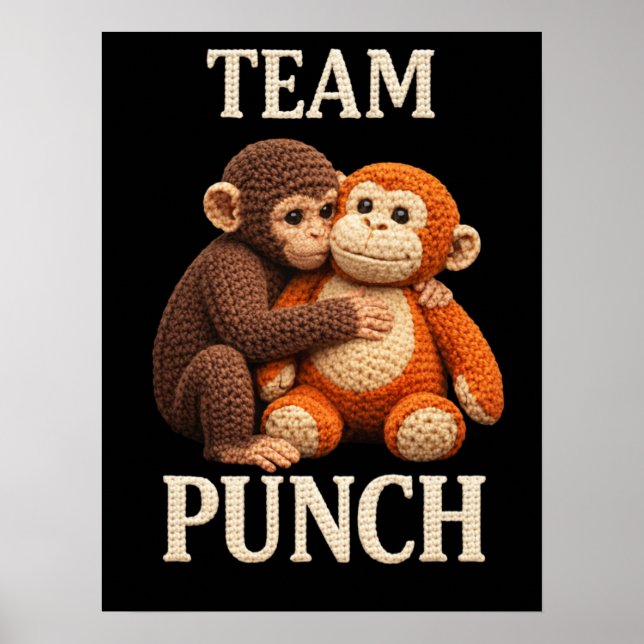 Baby Monkey Punch Crochet Pattern Cute Amigurumi Poster (Front)