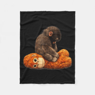 Baby monkey punch fleece blanket