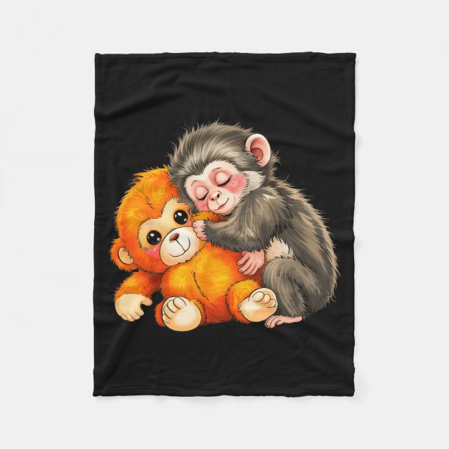 Baby monkey punch  fleece blanket (Front)