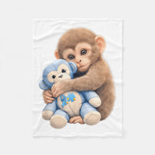 Baby Monkey Punch Hugging Plush Toy Autism Fleece Blanket