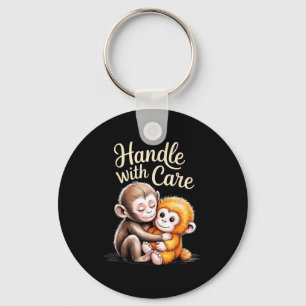 Baby monkey punch key ring