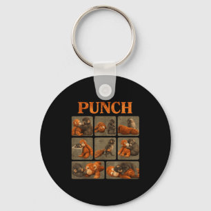 Baby monkey punch key ring