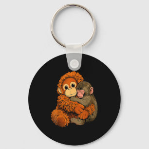 Baby monkey punch mama monkey toy warm hug cute key ring