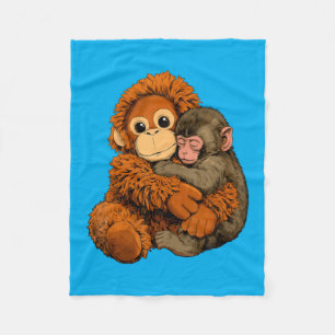 Baby Monkey Punch Mama Monkey Toy Warm Hug Fleece Blanket
